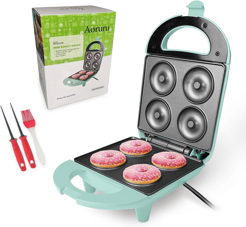 Aoruru Mini Donut Maker for Kids Make 4 Doughnuts - Image 1